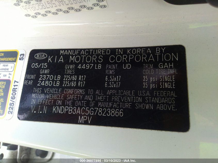 2016 KIA SPORTAGE LX - KNDPB3AC5G7823866