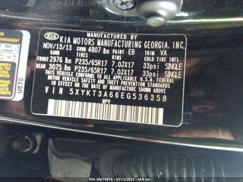 2014 KIA SORENTO LX - 5XYKT3A66EG536358