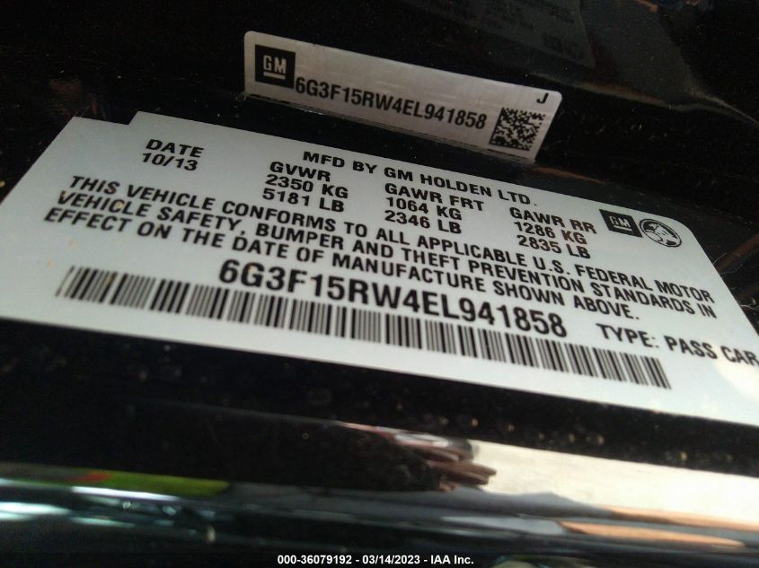 2014 CHEVROLET SS 6G3F15RW4EL941858