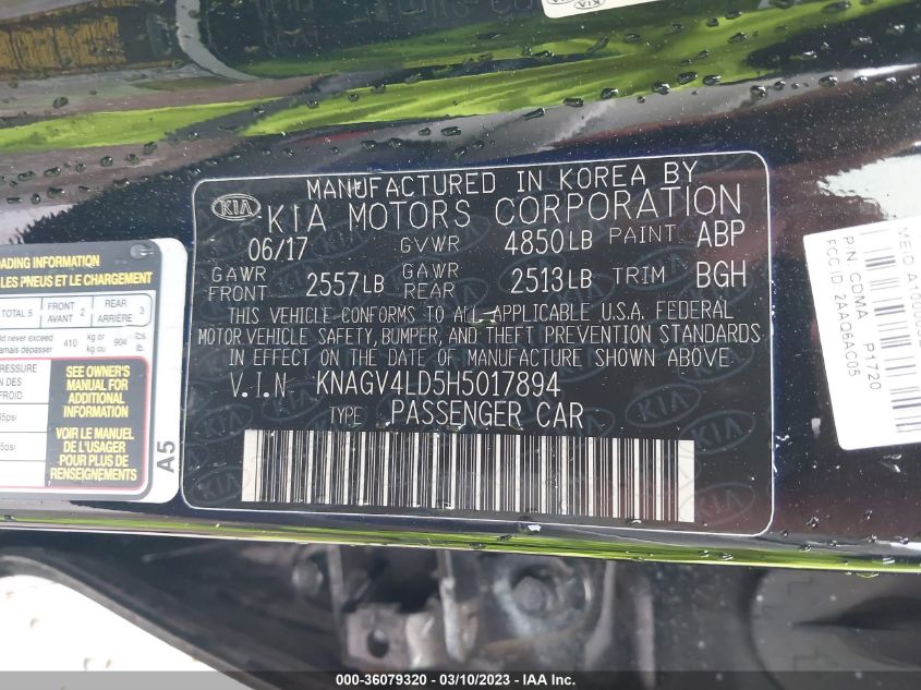 2017 KIA OPTIMA PLUG-IN HYBRID EX KNAGV4LD5H5017894