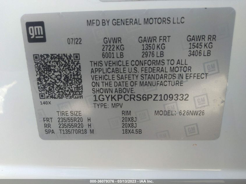 2023 CADILLAC XT6 PREMIUM LUXURY 1GYKPCRS6PZ109332