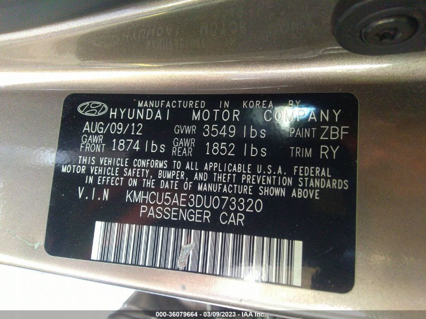 2013 HYUNDAI ACCENT SE - KMHCU5AE3DU073320