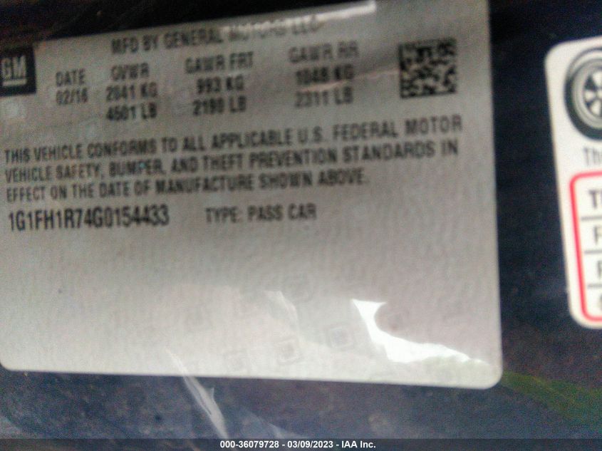 2016 CHEVROLET CAMARO 2SS - 1G1FH1R74G0154433