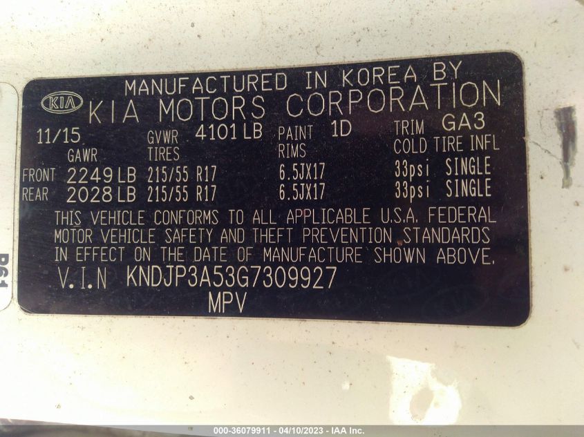 2016 KIA SOUL + - KNDJP3A53G7309927