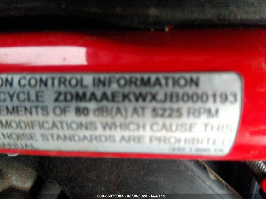 2018 DUCATI MULTISTRADA 1260/1260 S ZDMAAEKWXJB000193