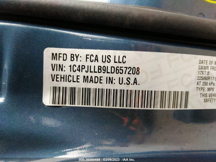 2020 JEEP CHEROKEE LATITUDE PLUS - 1C4PJLLB9LD657208