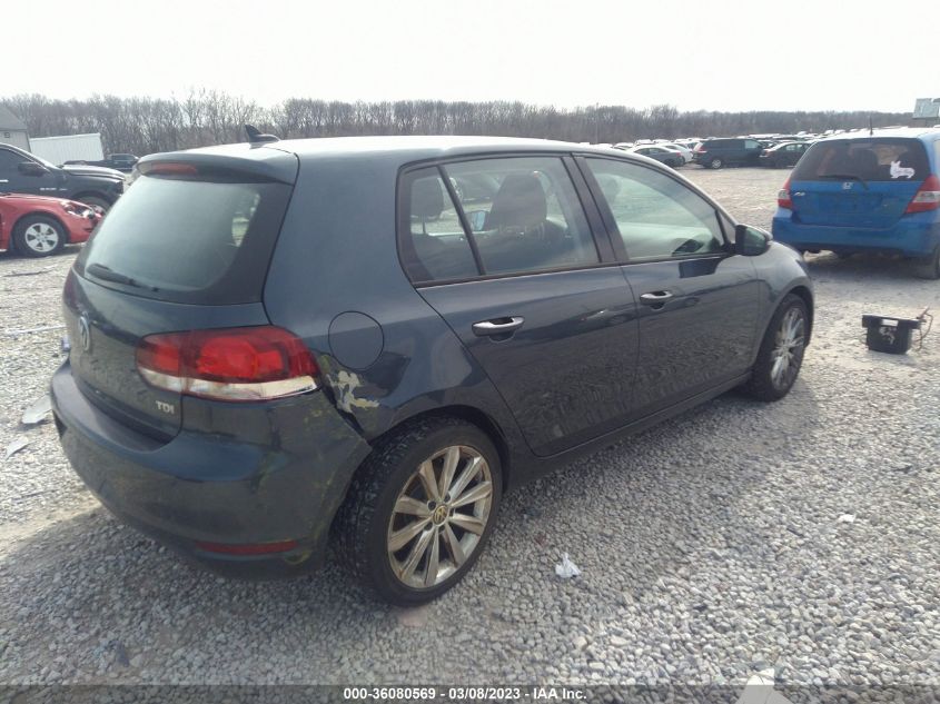 2013 VOLKSWAGEN GOLF TDI W/TECH PKG - WVWNM7AJ2DW006895