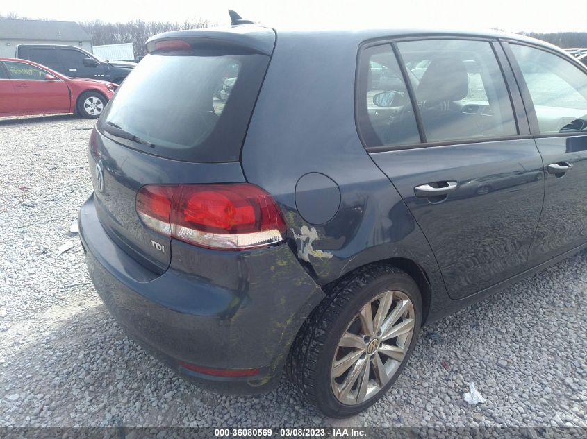 2013 VOLKSWAGEN GOLF TDI W/TECH PKG - WVWNM7AJ2DW006895