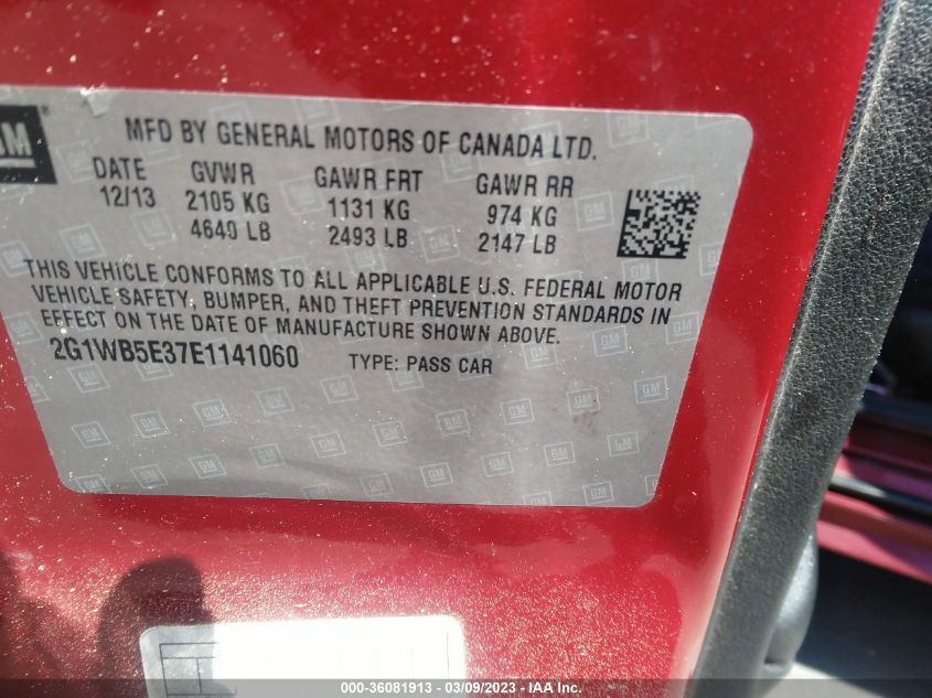 2014 CHEVROLET IMPALA LIMITED LT - 2G1WB5E37E1141060