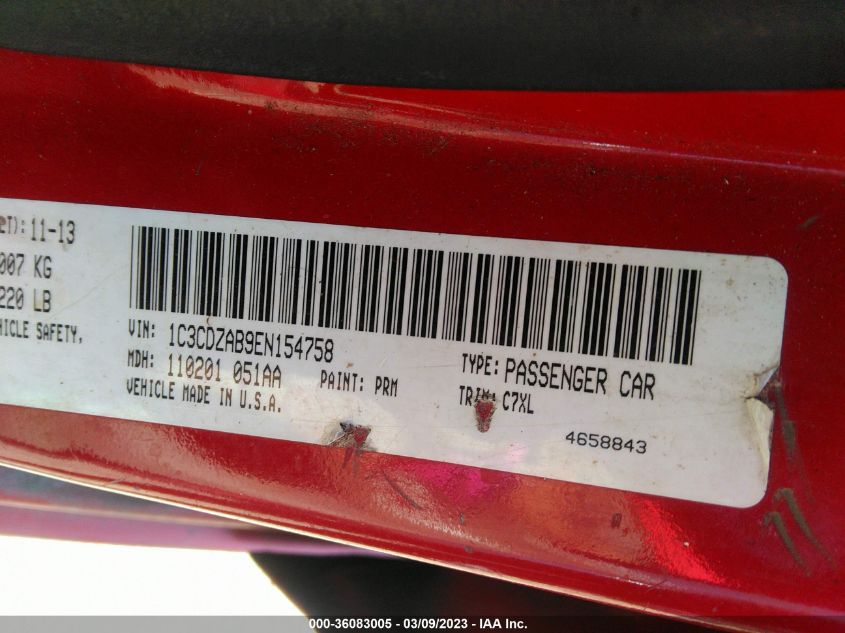 2014 DODGE AVENGER SE - 1C3CDZAB9EN154758