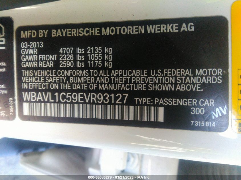2014 BMW X1 XDRIVE28I - WBAVL1C59EVR93127