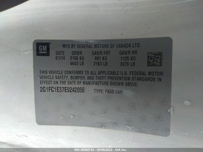 2014 CHEVROLET CAMARO LT - 2G1FC1E37E9242056