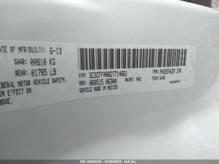 2013 FIAT 500 POP - 3C3CFFAR6DT714661