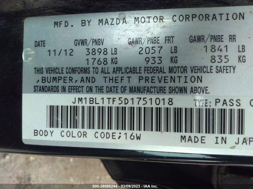2013 MAZDA MAZDA3 I SV - JM1BL1TF5D1751018