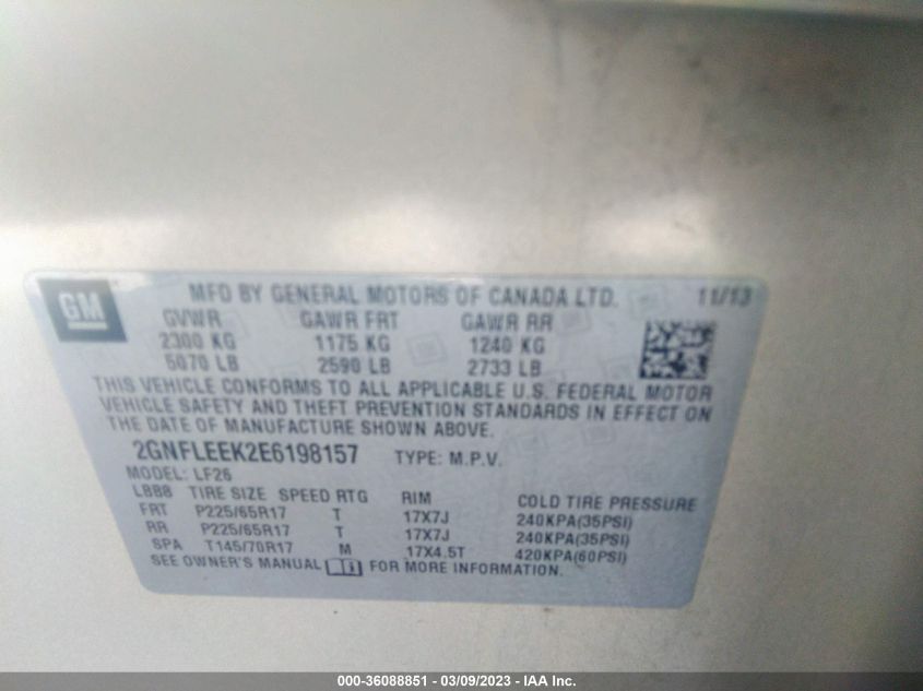 2014 CHEVROLET EQUINOX LS - 2GNFLEEK2E6198157