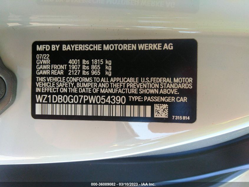 2023 TOYOTA GR SUPRA 3.0/3.0 PREMIUM - WZ1DB0G07PW054390