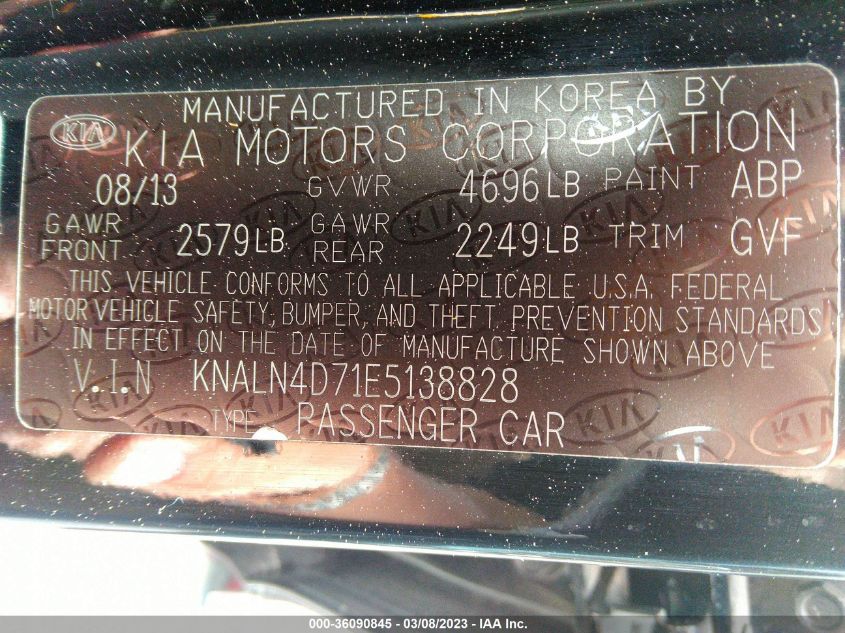 2014 KIA CADENZA PREMIUM - KNALN4D71E5138828