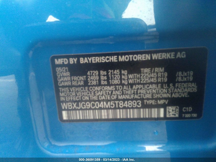 WBXJG9C04M5T84893 BMW X1 XDRIVE28I 9