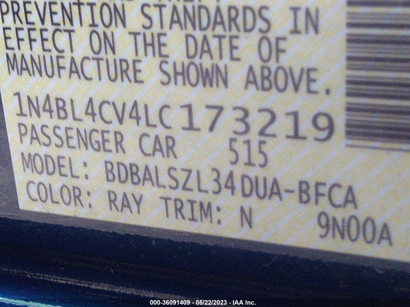 2020 NISSAN ALTIMA 2.5 SR - 1N4BL4CV4LC173219