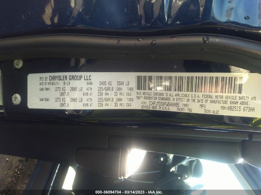 2015 JEEP CHEROKEE LIMITED - 1C4PJMDS0FW540095