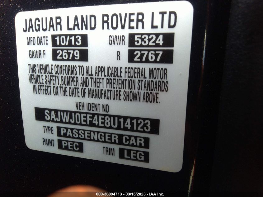 2014 JAGUAR XF V6 SC - SAJWJ0EF4E8U14123