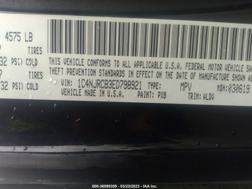 2014 JEEP PATRIOT LIMITED - 1C4NJRCB3ED798921