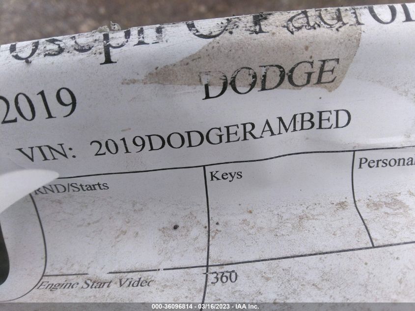 2019 DODGE RAM 2500 2019DODGERAMBED