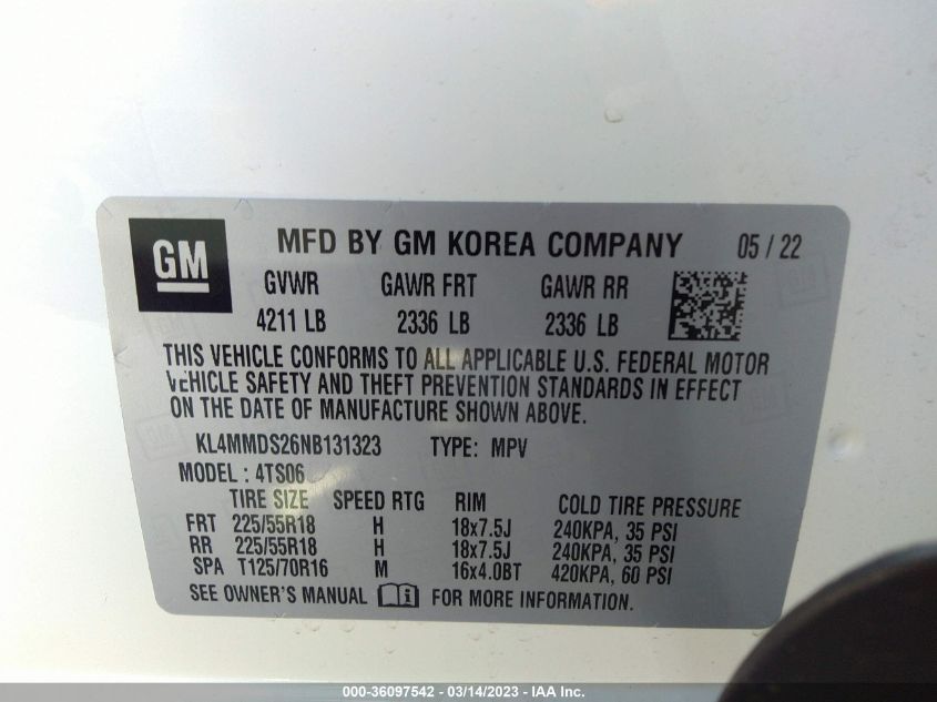2022 BUICK ENCORE GX SELECT - KL4MMDS26NB131323