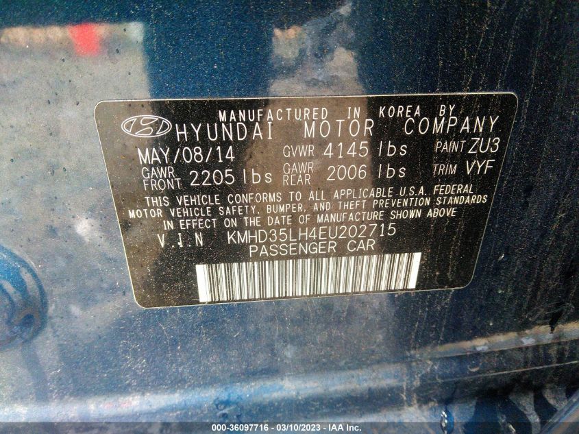 2014 HYUNDAI ELANTRA GT - KMHD35LH4EU202715