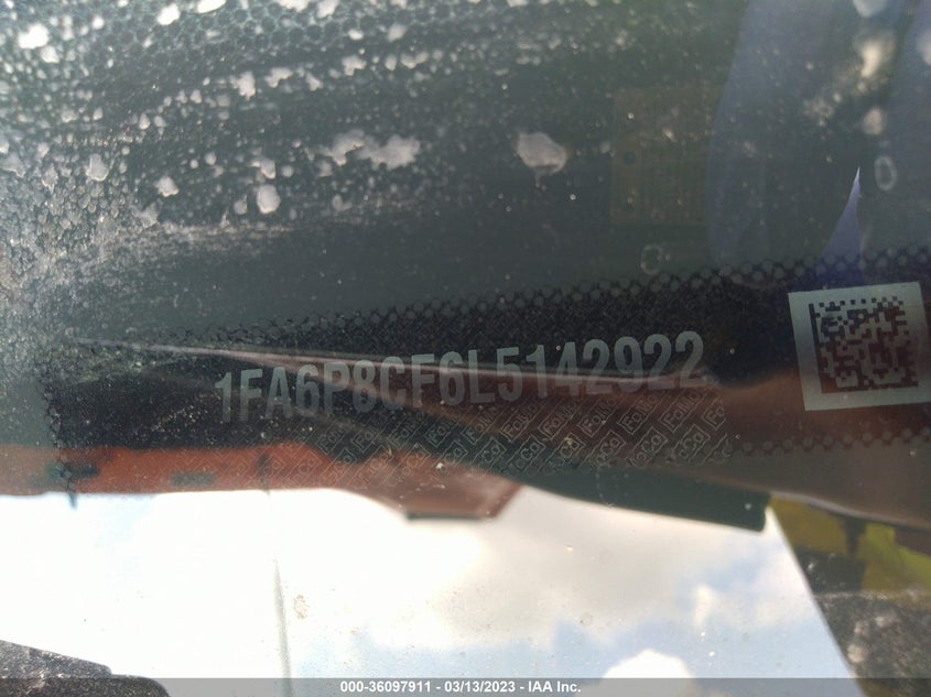 VIN 1FA6P8CF6L5142922 2020 FORD MUSTANG GT