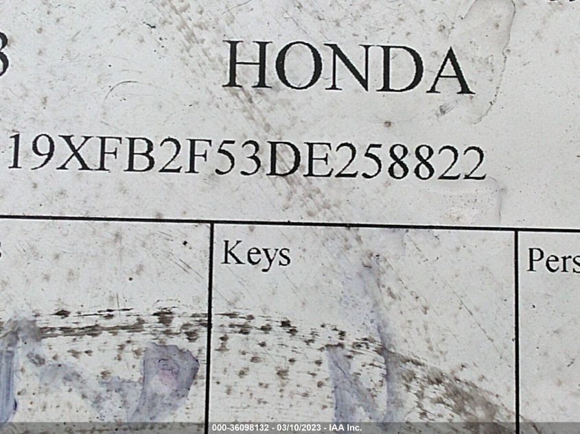 2013 HONDA CIVIC LX - 19XFB2F53DE258822