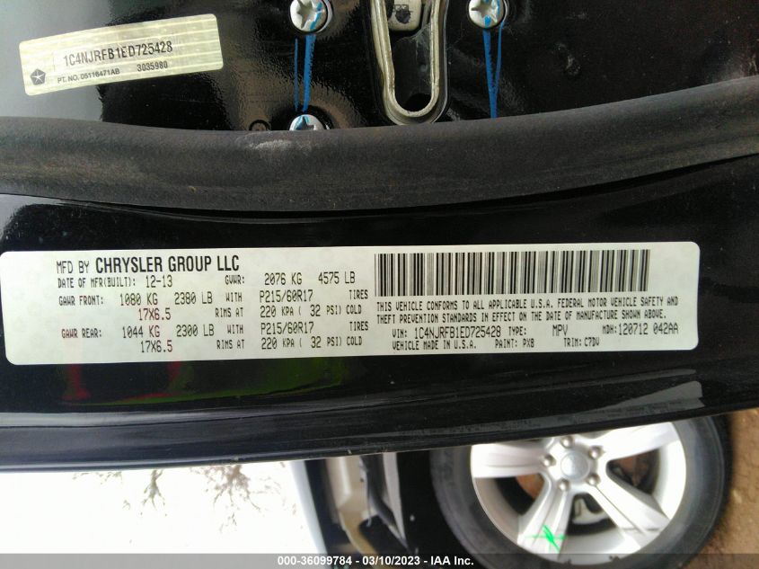 2014 JEEP PATRIOT LATITUDE - 1C4NJRFB1ED725428