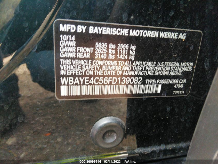 2015 BMW 7 SERIES 740LI - WBAYE4C56FD139082