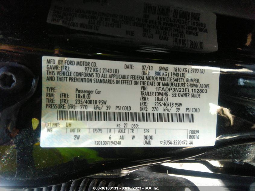 2014 FORD FOCUS TITANIUM - 1FADP3N23EL102803