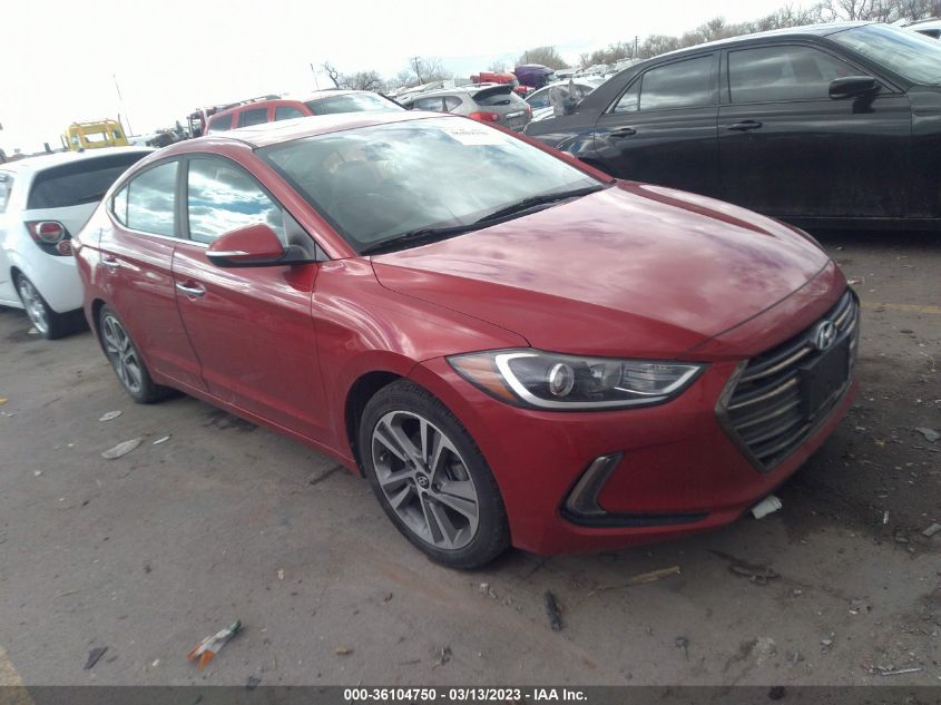 2017 HYUNDAI ELANTRA LIMITED - 5NPD84LFXHH052431