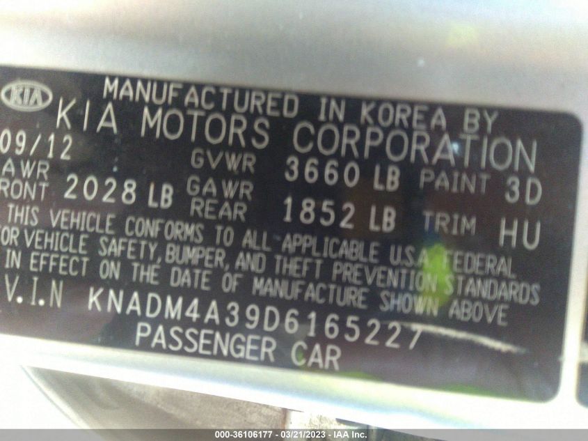 2013 KIA RIO LX - KNADM4A39D6165227
