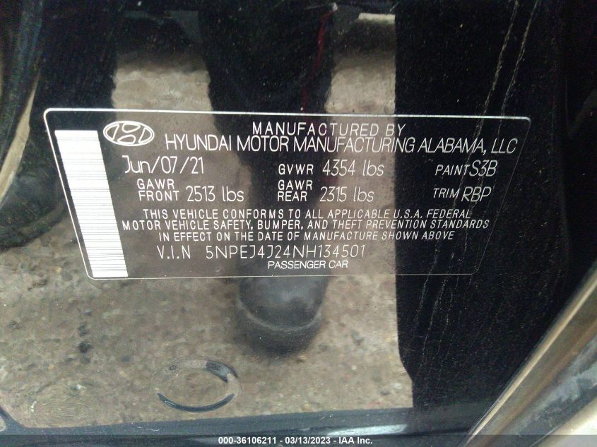 2022 HYUNDAI SONATA SEL PLUS - 5NPEJ4J24NH134501