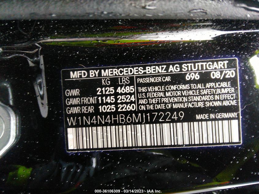 2021 MERCEDES-BENZ GLA GLA 250 - W1N4N4HB6MJ172249
