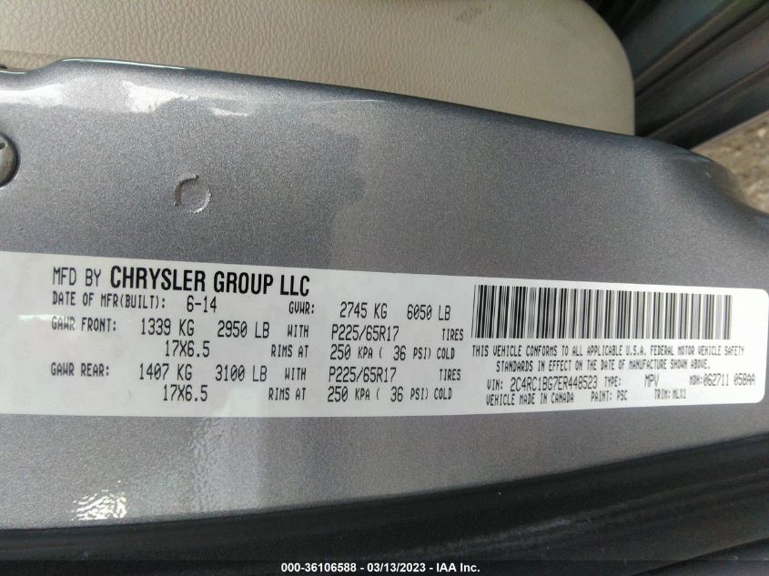 2014 CHRYSLER TOWN & COUNTRY TOURING - 2C4RC1BG7ER448523