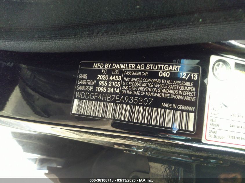 2014 MERCEDES-BENZ C-CLASS C 250 - WDDGF4HB7EA935307