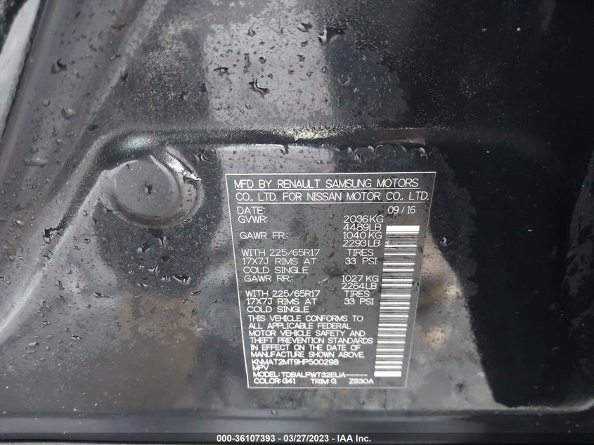 VIN KNMAT2MT9HP500298 2017 NISSAN ROGUE S
