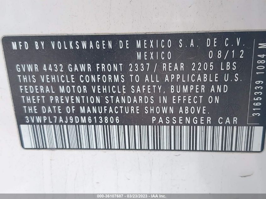 2013 VOLKSWAGEN JETTA SPORTWAGEN TDI - 3VWPL7AJ9DM613806