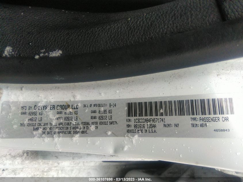 2015 CHRYSLER 200 LIMITED - 1C3CCCAB4FN571741