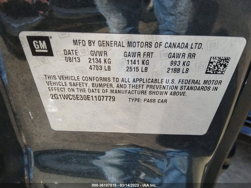 2014 CHEVROLET IMPALA LIMITED LTZ - 2G1WC5E30E1107779