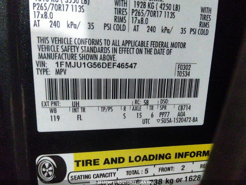 2013 FORD EXPEDITION XL - 1FMJU1G56DEF46547