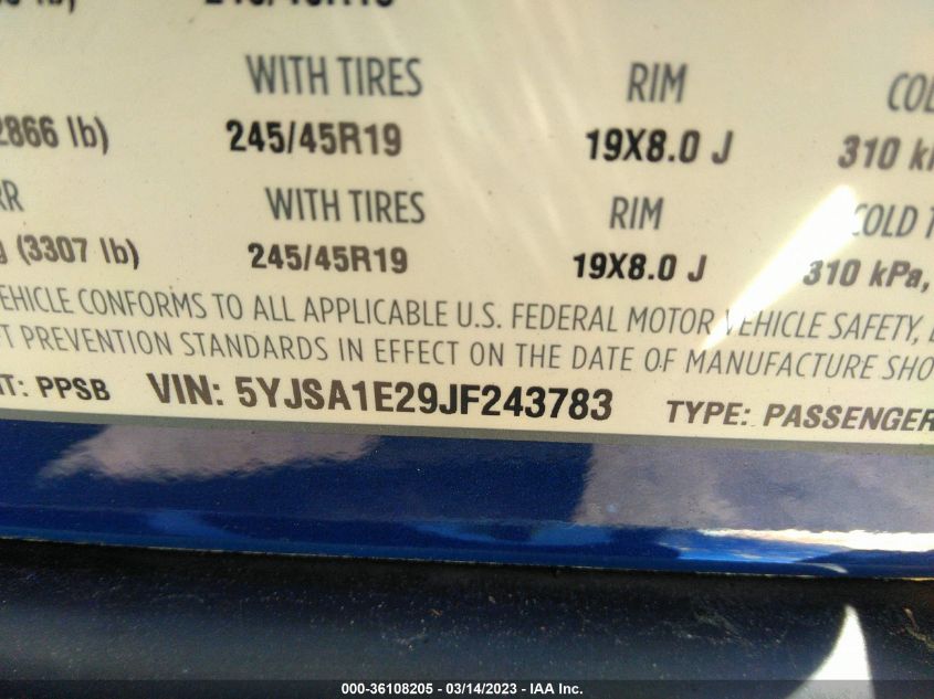 2018 TESLA MODEL S 100D - 5YJSA1E29JF243783