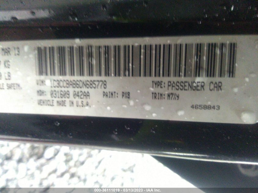 2013 CHRYSLER 200 LX - 1C3CCBAB6DN685778