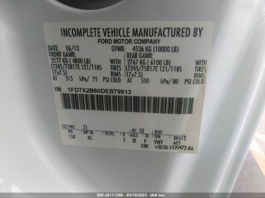 2013 FORD SUPER DUTY F-250 SRW XL/XLT - 1FD7X2B60DEB79913