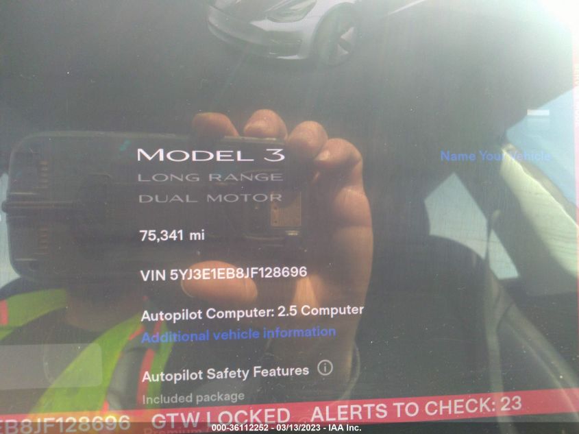 2018 TESLA MODEL 3 LONG RANGE - 5YJ3E1EB8JF128696