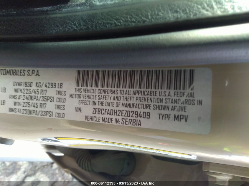 2014 FIAT 500L TREKKING - ZFBCFADH2EZ029409